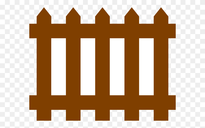 600x466 Simple Fence In Color Clip Art - Fence PNG