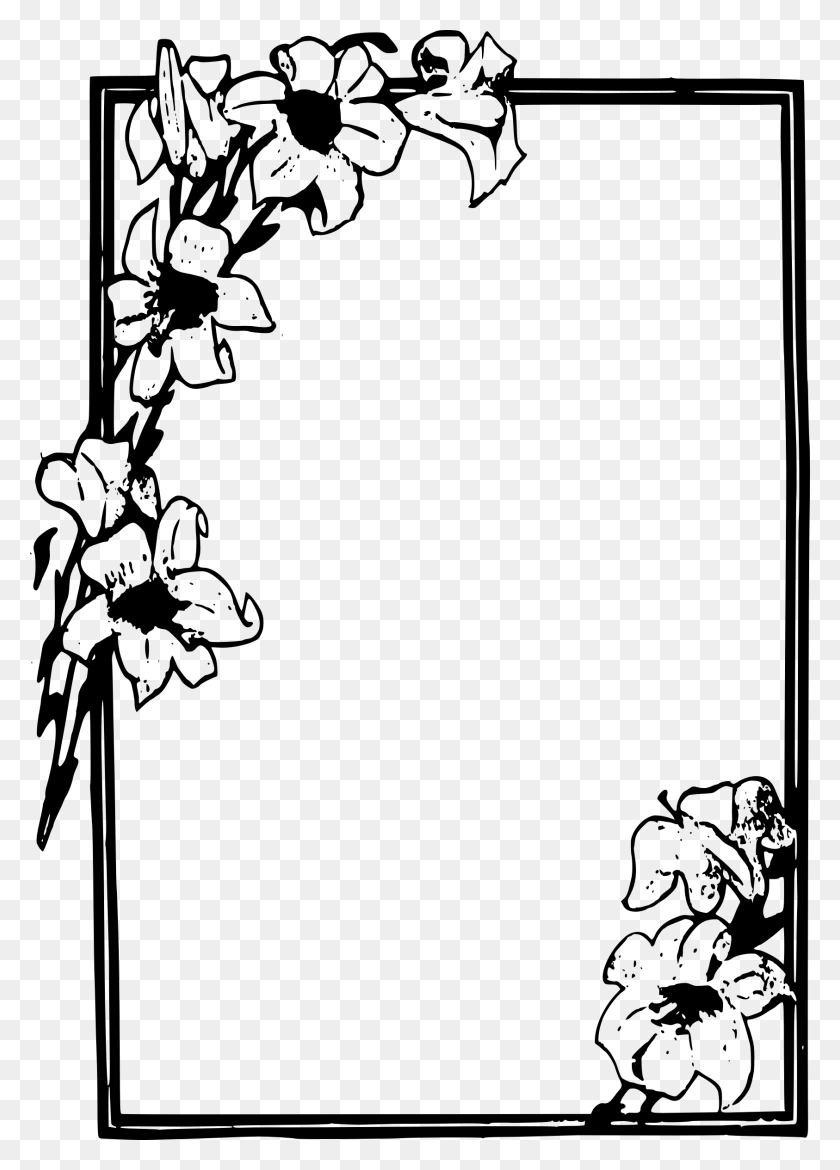 1686x2400 Simple Flower Frame Icons Png - Flower Frame PNG