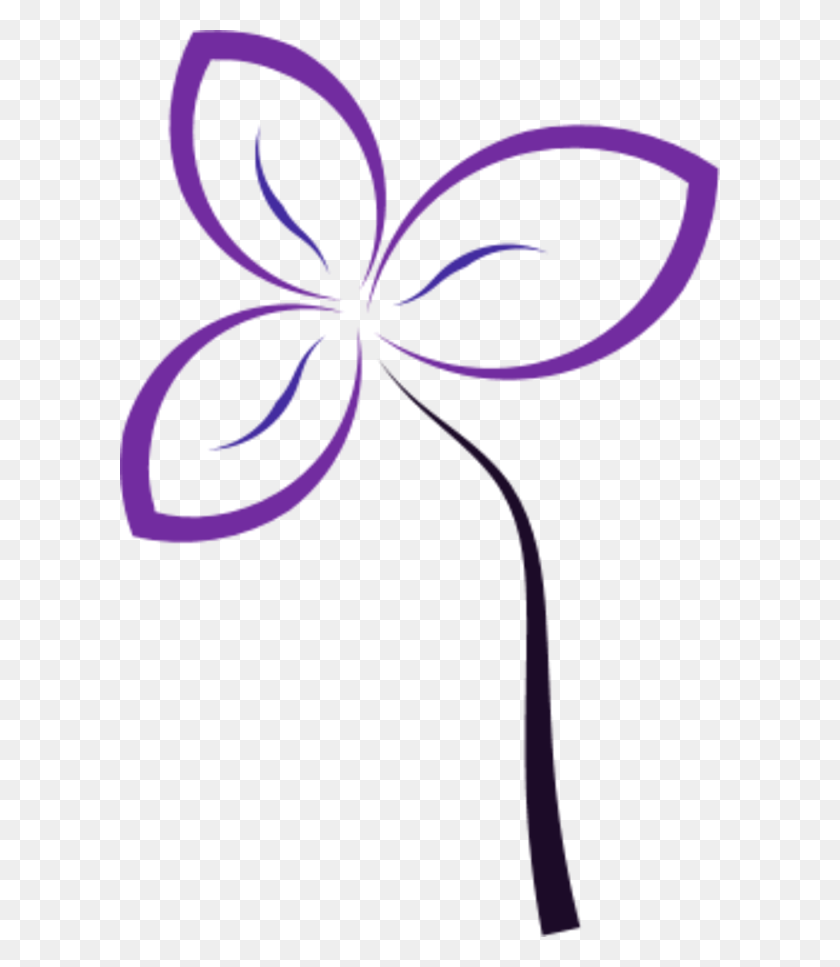 600x907 Simple Flower Outline - Simple Flower Clipart