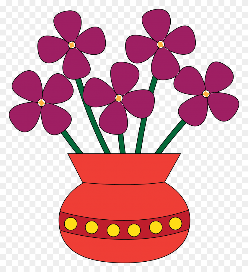 3408x3758 Simple Flower Outline Clip Art - Tall And Short Clipart