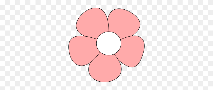 300x294 Simple Flower Pink Clip Art - 5 Petal Flower Clipart