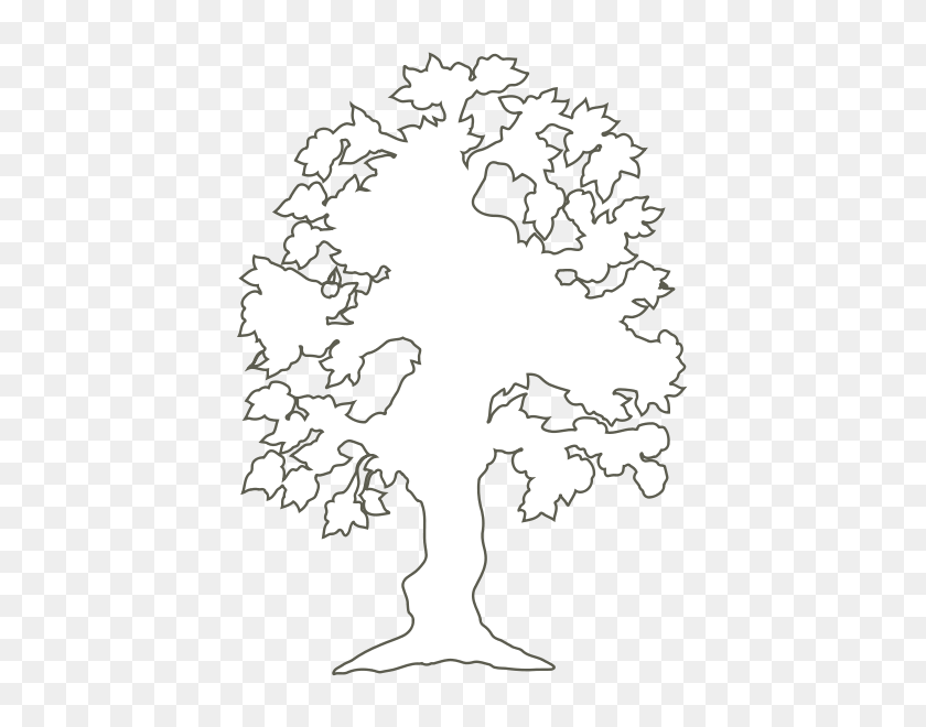 431x600 Simple Flowering Tree Outline Clipart Png For Web - Tree Outline PNG