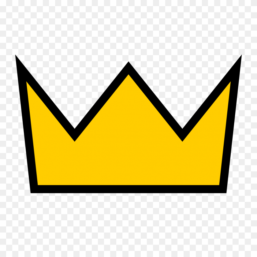 1024x1024 Simple Gold Crown - Gold Line PNG