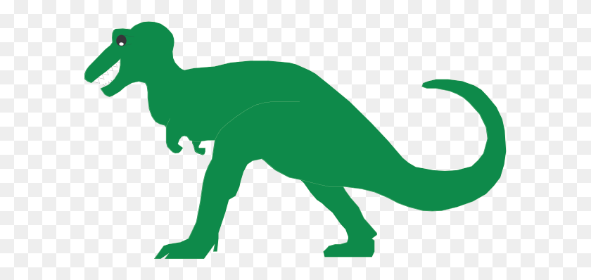 600x338 Простой Зеленый Динозавр Искусство Картинки - Зеленый Динозавр Клипарт