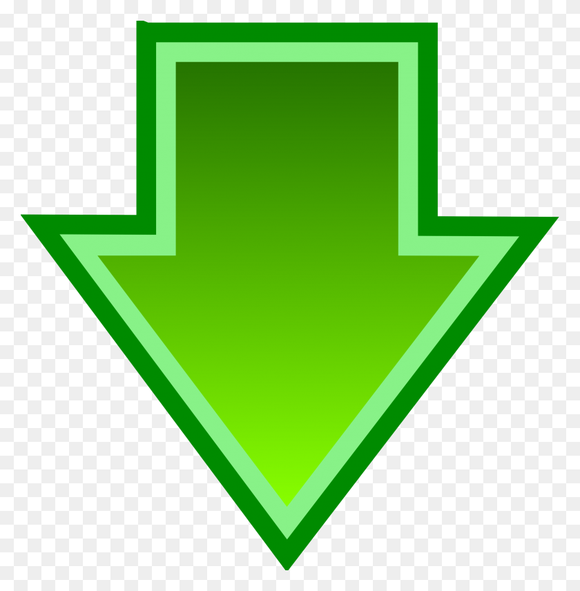 2351x2400 Iconos De Flecha De Descarga Verde Simple Png - Flecha Verde Png