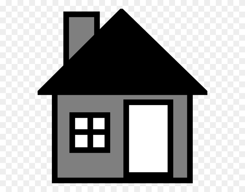582x600 Simple Grey House Clip Art At Clker Com Vector Online Clipart - White House Clipart