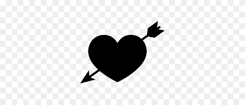 300x300 Simple Heart With Arrow Sticker - Arrow Heart Clipart