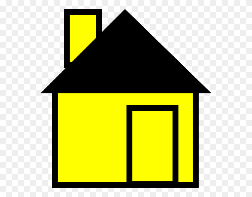 570x597 Simple House Yellow Clip Art - Simple House Clipart