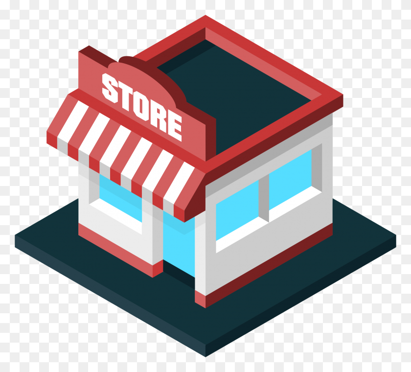 2308x2073 Simple Isometric Store Icons Png - Store Icon PNG