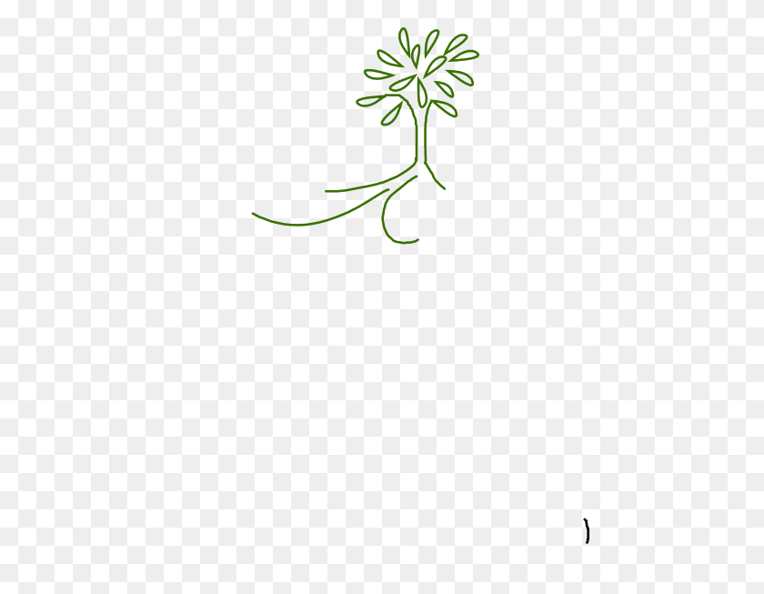456x593 Простое Листовое Дерево С Зелеными Корнями Картинки - Петрушка Клипарт