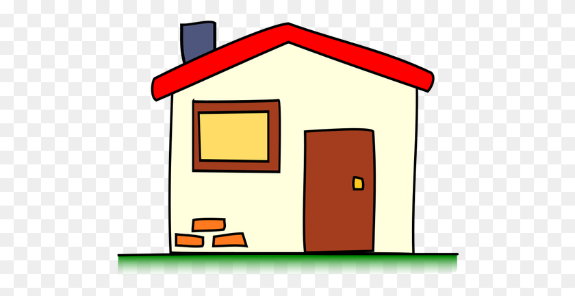 500x372 Simple Line Drawing Clip Art - Stick House Clipart