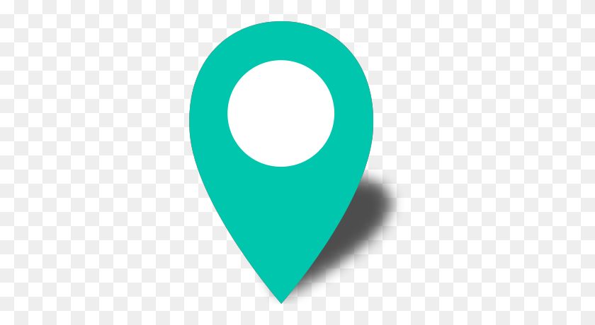 305x400 Simple Location Map Turquoise Blue Free Vector Data - Location Icon PNG Transparent