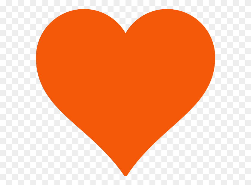 600x557 Простое Оранжевое Сердце Картинки - Простое Сердце Клипарт