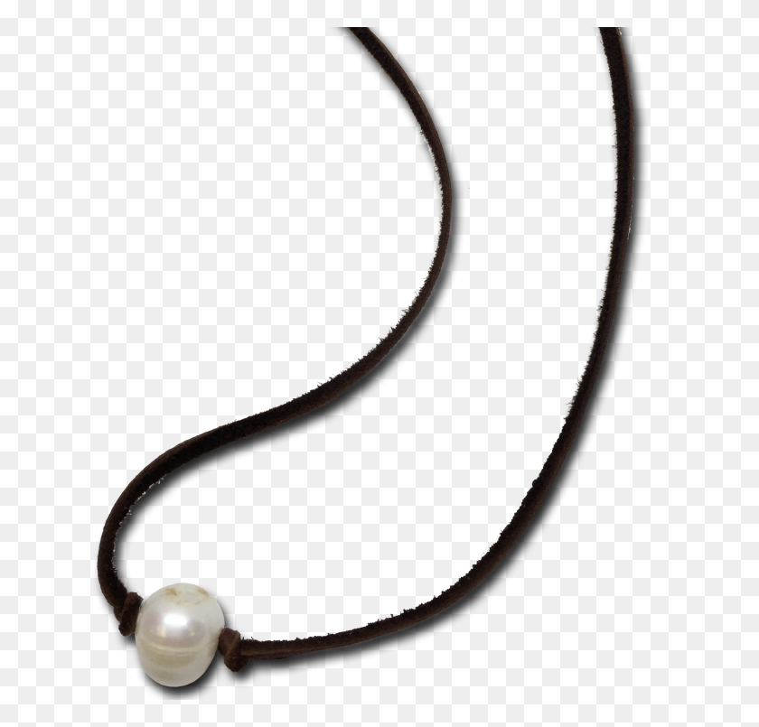 2423x2317 Gargantilla De Perlas Simple Sobre Cuero O Gamuza Genuina - Collar De Perlas Png