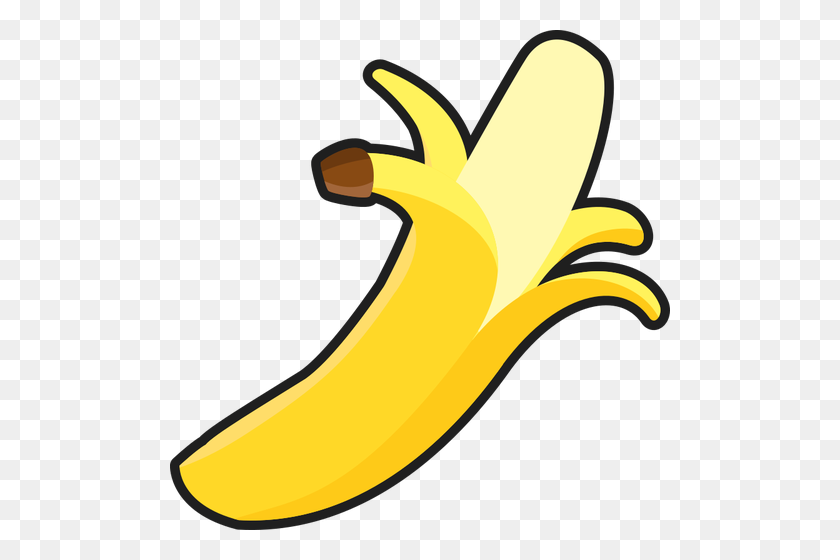500x500 Dibujo Vectorial De Plátano Pelado Simple - Imágenes Prediseñadas De Hoja De Plátano