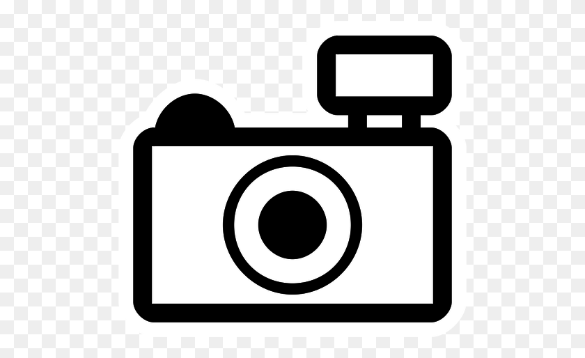 500x454 Simple Photo Camera Outline Icon Vector Illustration Public - Snapshot Clipart