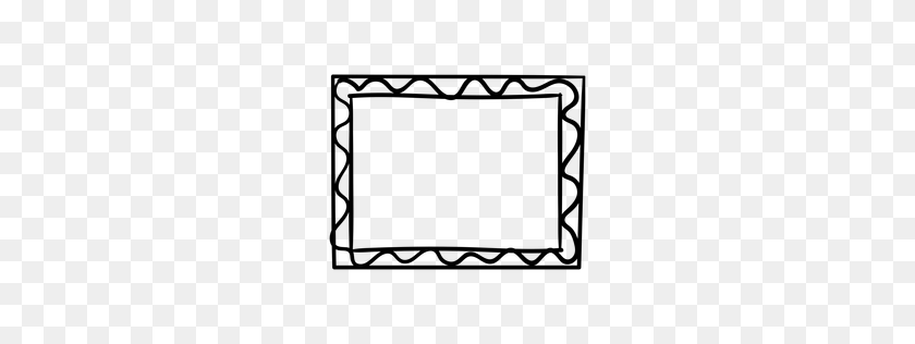 256x256 Simple Picture Frame Doodle - Wavy Lines PNG