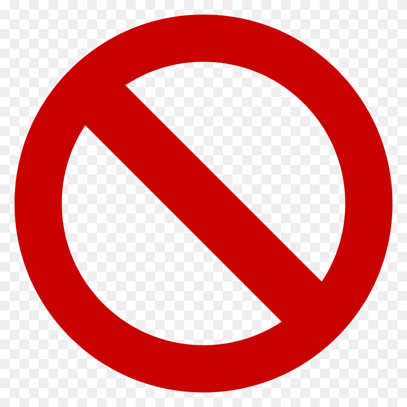 2000x2000 Simple Prohibited - Not Allowed Sign PNG