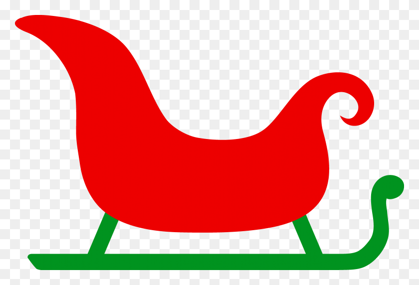5199x3419 Simple Red And Green Sleigh - Simple Bird Clipart