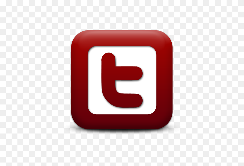 512x512 Простой Красный Квадрат Значок Логотипы Социальных Сетей Логотип Twitter Квадрат - Логотип Twitter В Png Белый