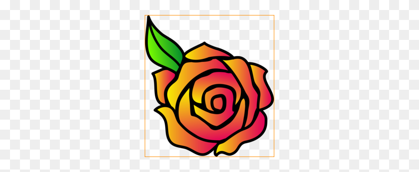 260x285 Simple Rose Clipart - Rose Drawing PNG