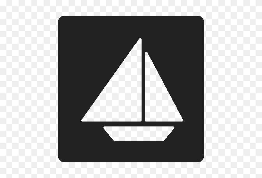 512x512 Simple Sailboat Square Icon - Sailboat PNG