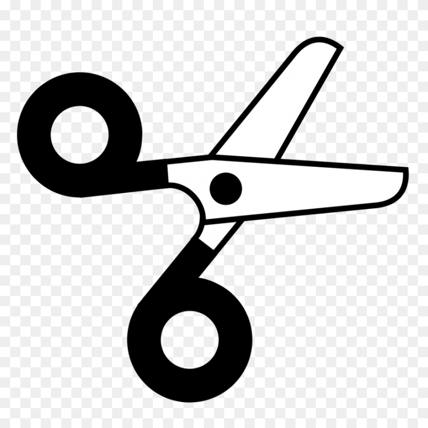 855x855 Simple Scissors Clipart Transparent Stick - Airplane Clipart Transparent