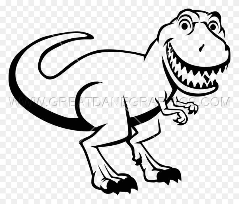 825x695 Simple T Rex Black White - Tyrannosaurus Rex Clipart