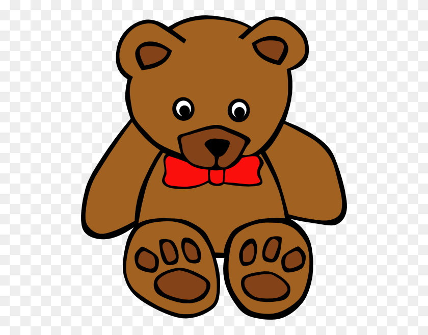 522x597 Simple Teddy Bear With Bow Clip Art Free Vector - Serious Clipart