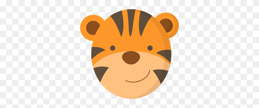 320x291 Simple Tiger Face Clip Art Baby Jungle Faces Oh My Baby - Oh Baby Clipart
