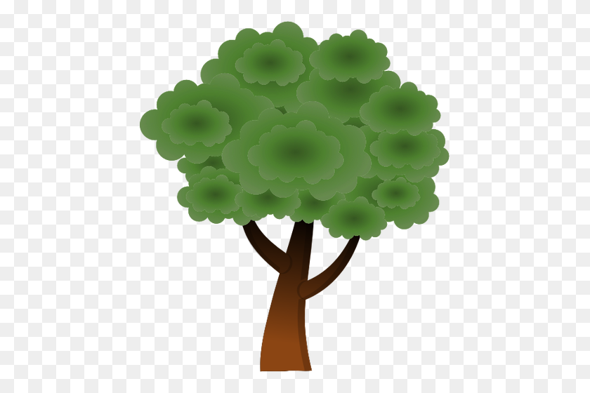 441x500 Simple Vector Image Of Round Tree Top - Tree Top PNG
