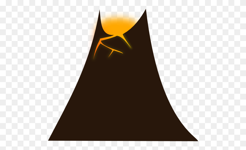 512x452 Simple Volcano Clipart - Volcano PNG