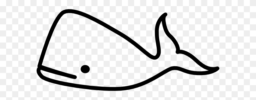 600x269 Simple Whale Outline Clip Art - Simple Fish Clipart
