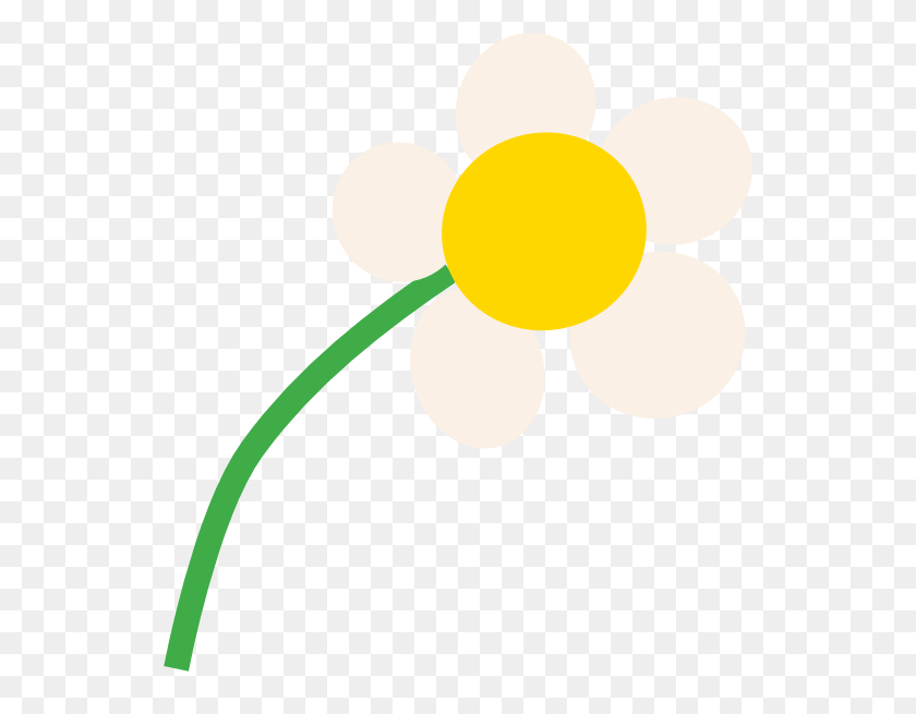 540x595 Simple White Cartoon Daisy Clip Arts Download - White Daisy PNG