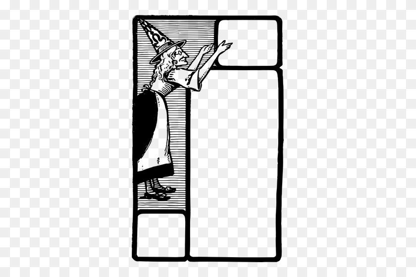 307x500 Simple Witch Frame - Witch Black And White Clipart