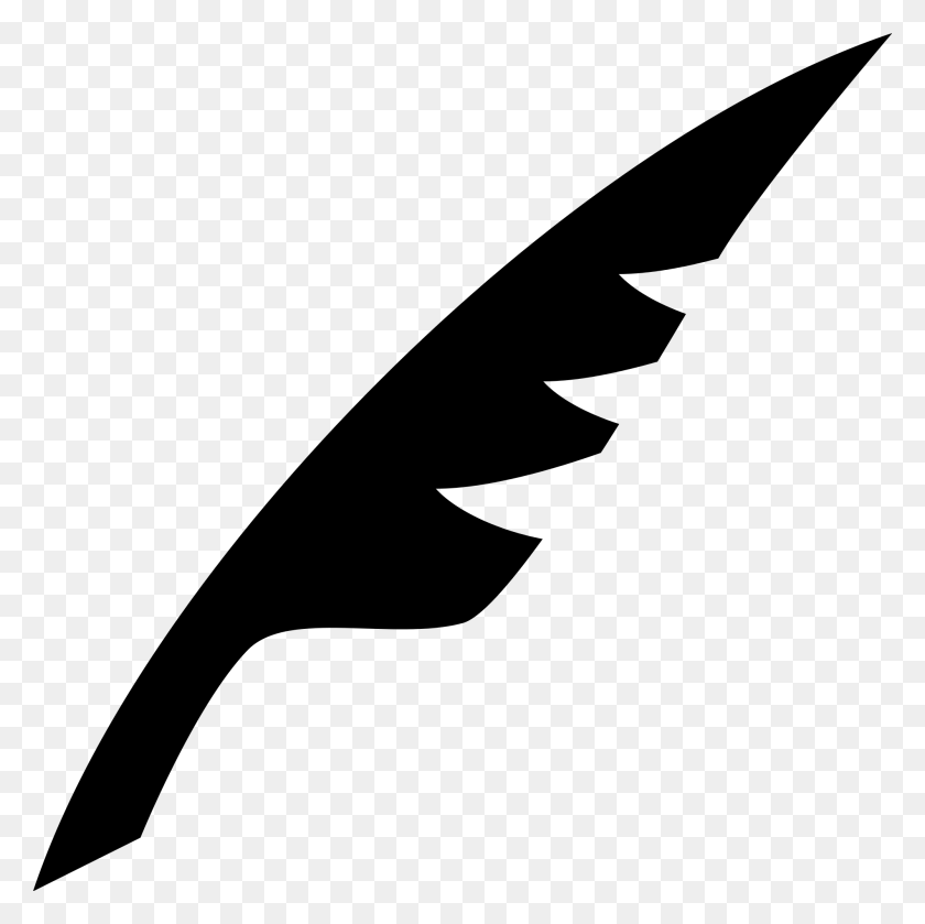 2000x2000 Simpleicons Business Feather Black Shape - Black Feather PNG