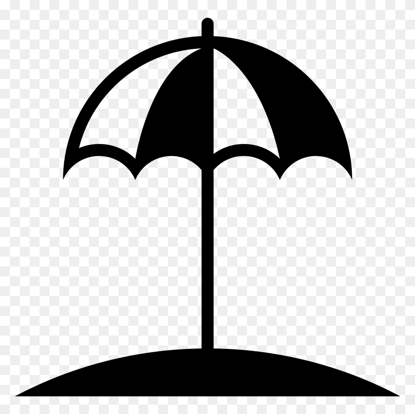 2000x2000 Simpleicons Places Beach Umbrella For Protection From The Sun - Beach Umbrella PNG