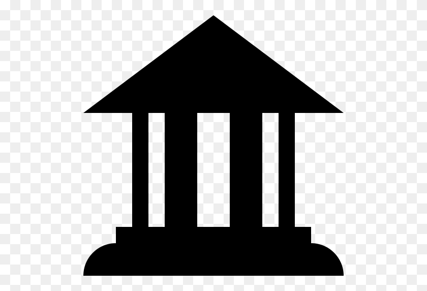 512x512 Simpleicons Places Building With Columns And Triangular Roof - Pantheon Clipart
