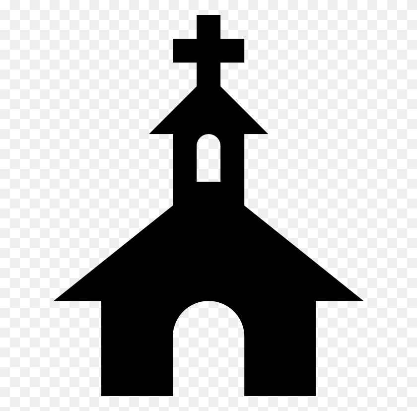 768x768 Simpleicons Places Church Black Silhouette With A Cross - Black Church Clip Art