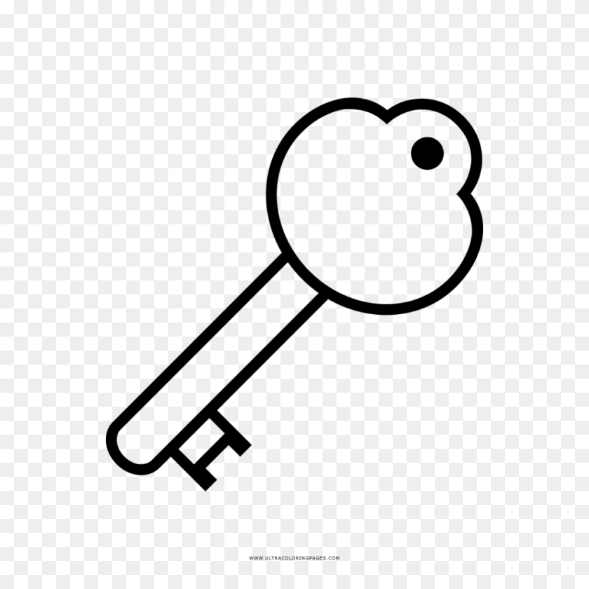 948x948 Simplified Lock And Key Coloring - Beanie Boo Clip Art