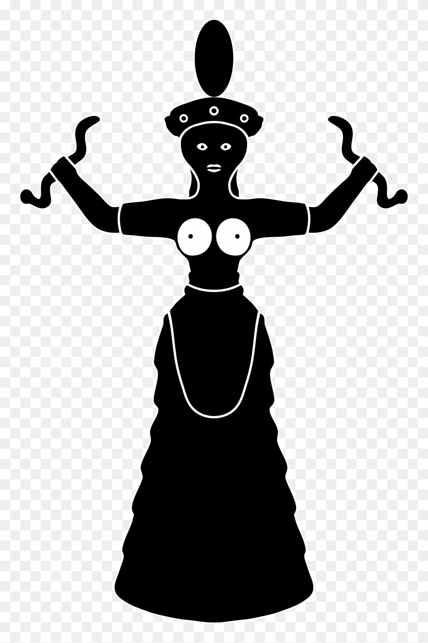 2000x3082 Упрощенный Стилизованный Символ Минойской Богини-Змеи - Богиня Png