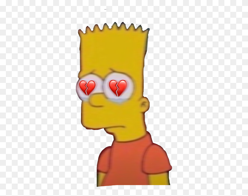 327x602 Simpson Bart Sad Heartbroken Tears Bartsimpson Heart - Bart Simpson Clipart