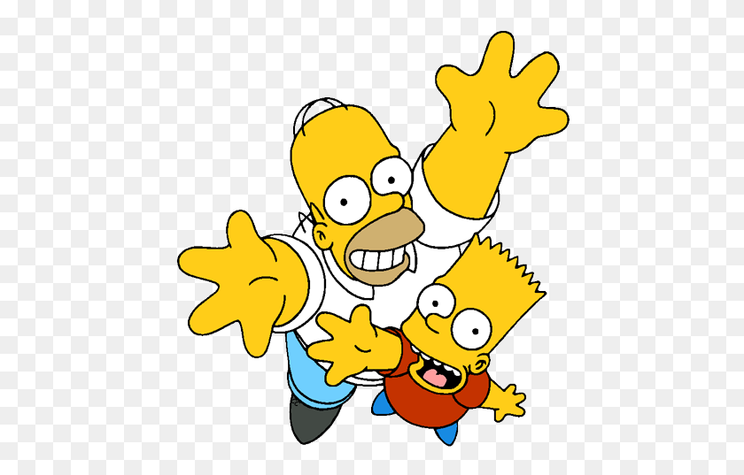 450x477 Simpson Family Simpson Family Homer - Bart PNG