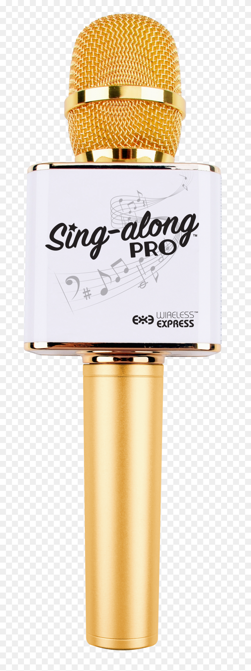 1072x3000 Sing Along Pro Bluetooth Karaoke Microphone And Bluetooth Stereo - Gold Microphone PNG