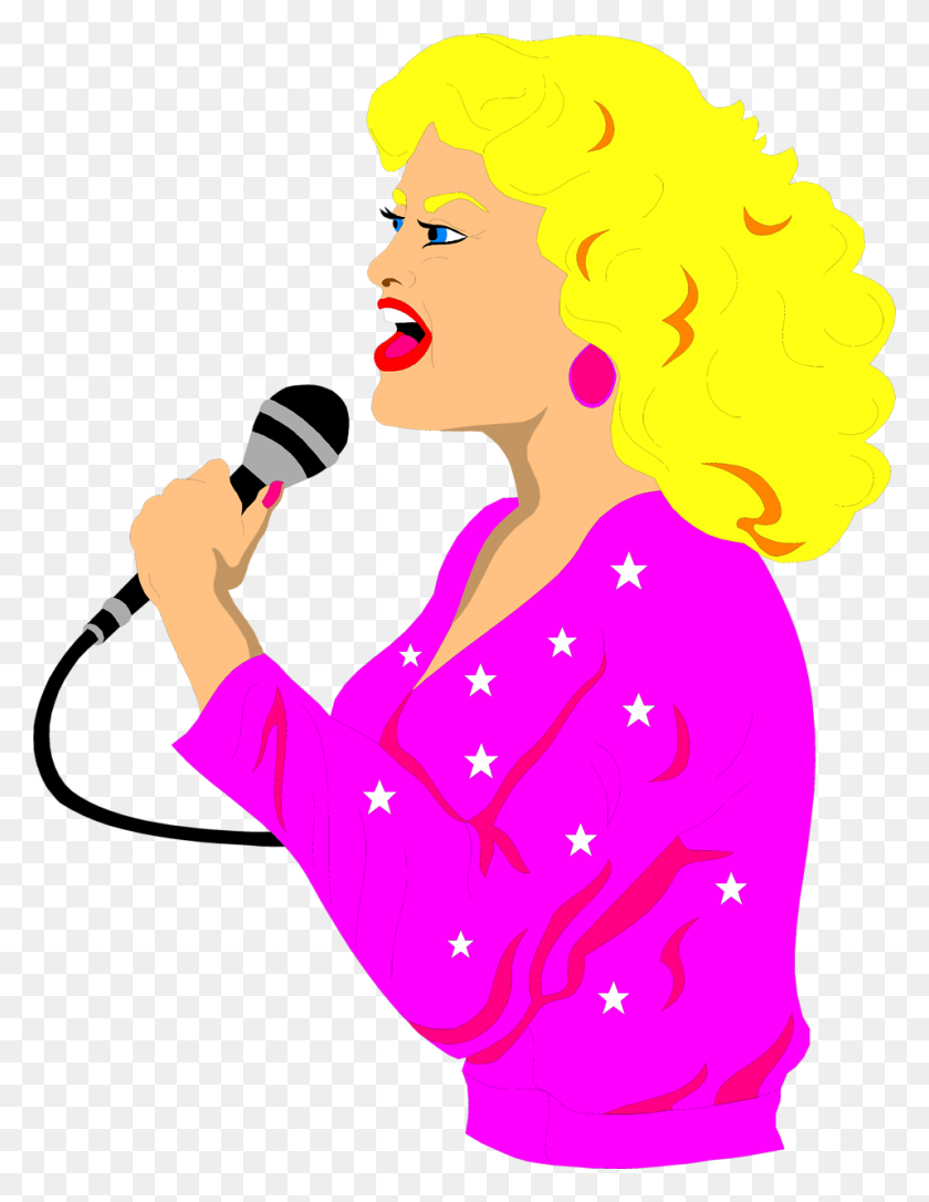 958x1261 Singer Free Stock Photo Illustration Of A Beautiful Blond - Blond Clipart