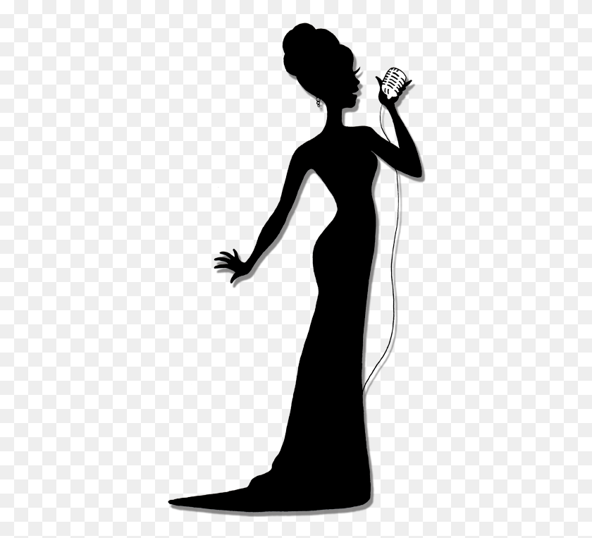 370x703 Singer Silhouette Clipart - People Singing Clipart