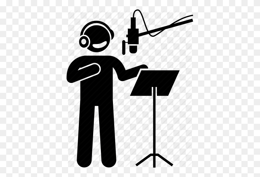 409x512 Singing Clipart Recording Studio Mic - Singing Clipart Black And White