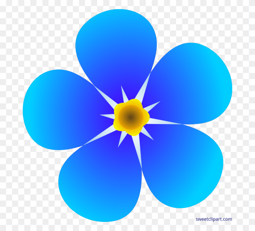 690x700 Single Forget Me Not Flower Clip Art - Forget Clipart