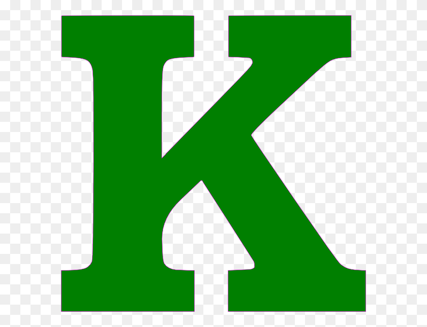 600x584 Single K Letter Green Png Clip Arts For Web - K Clipart