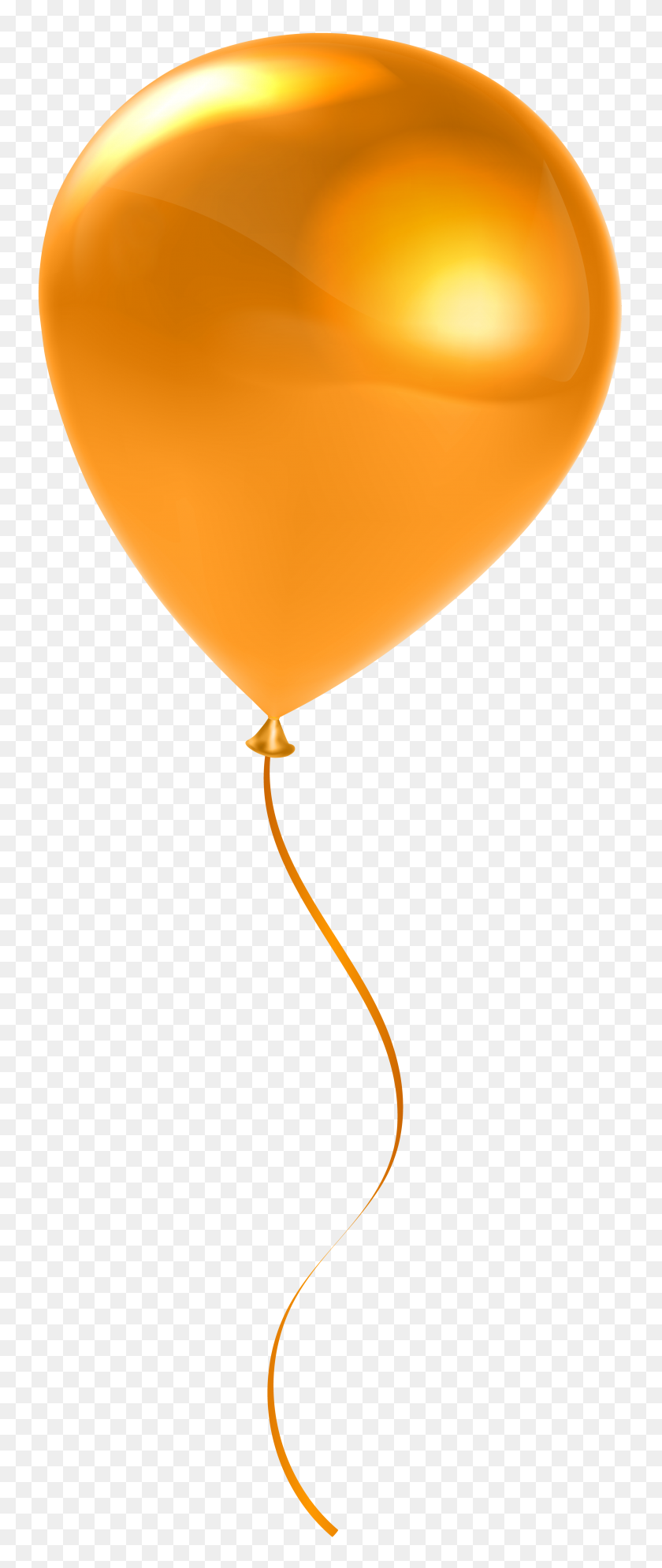 3234x8000 Single Orange Balloon Transparent Clip - Orange Balloon Clipart